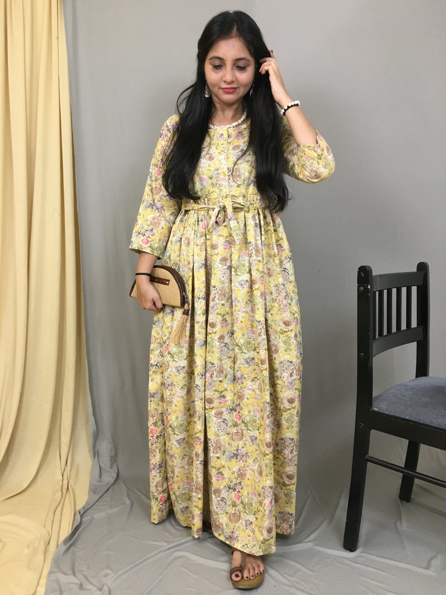 Flared Dress - Yellow Rose - Cotton Flex - Thicker Fabric