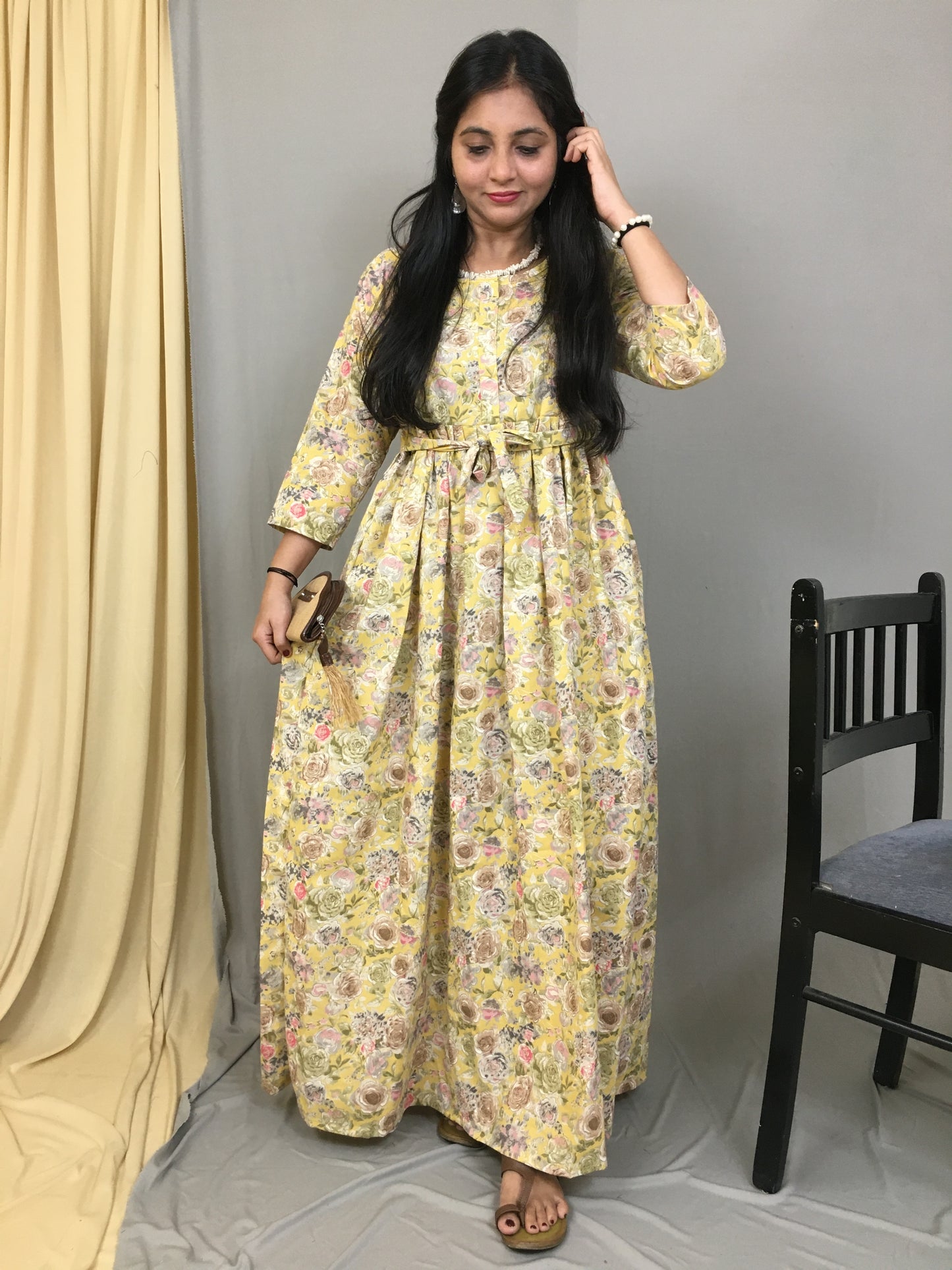 Flared Dress - Yellow Rose - Cotton Flex - Thicker Fabric