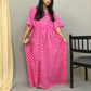 Maternity / Feeding Zips - Kaftan - Free Size - Pure Cotton - Dno - 37 - Pink