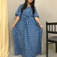 Maternity / Feeding Zips - Kaftan - Free Size - Pure Cotton - Dno - 39 - Blue