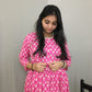 Maternity Kurti with Feeding Zips - Pure Cotton - Dno - 39 - Pink