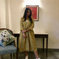 New York Style Midi - Flared - Western Dress - Yellow Multi Flower Prints